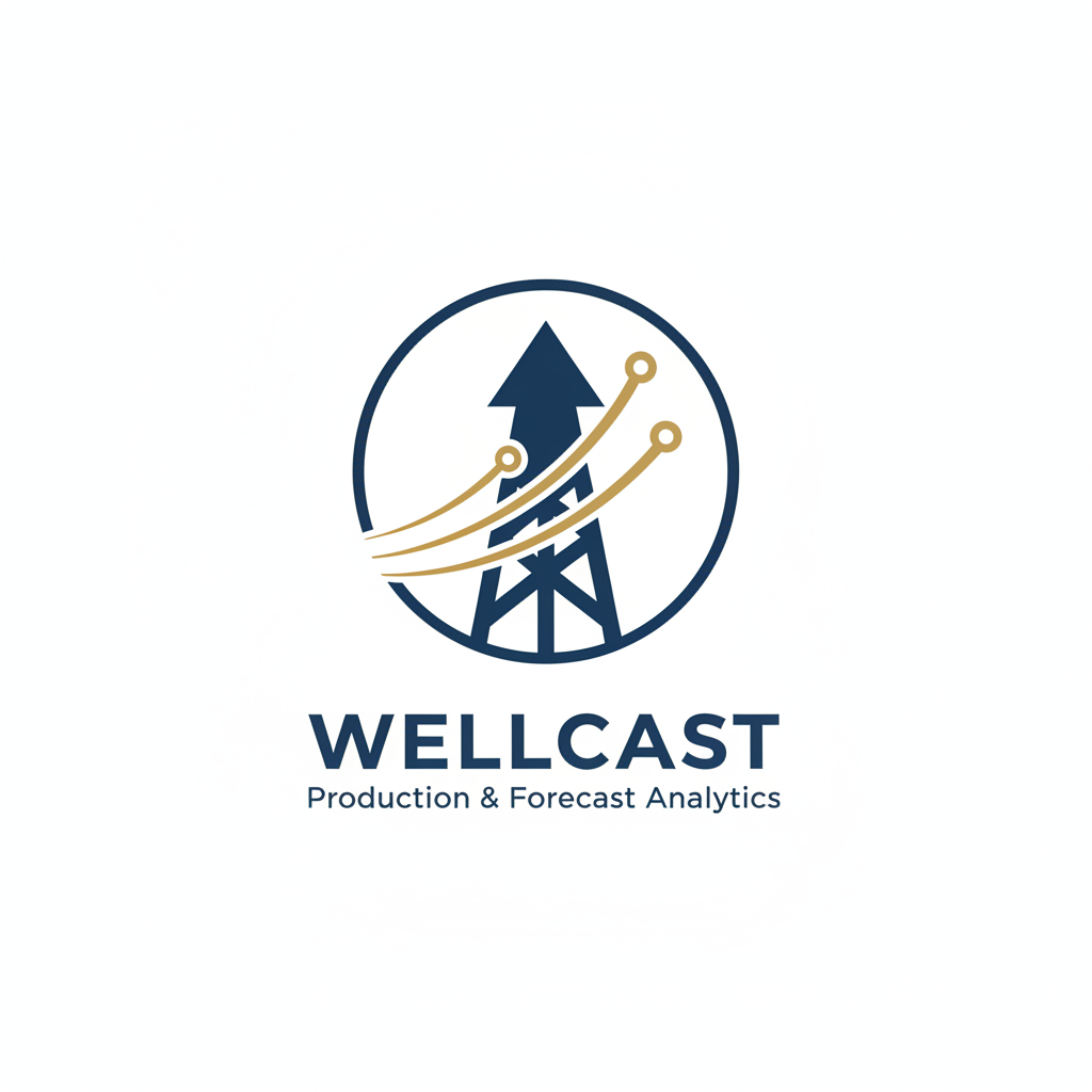 This image show a imaginary company Wellcast Production & Forecast Analytics logo